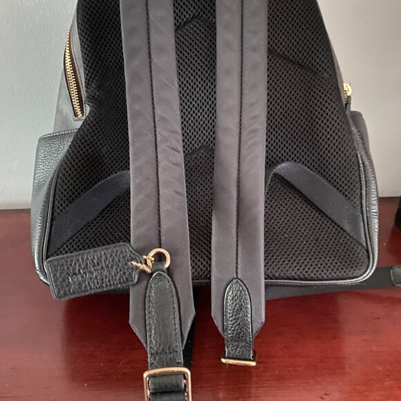 COACH Signature Canvas & Brown Black Leather 5671 Court Backpack - Picture 2 of 6